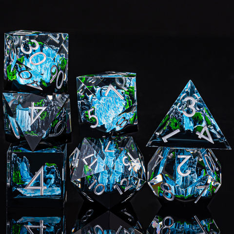 Customized Polyhedral Resin Dice Set Stone Mountain