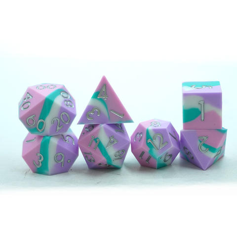 Customized DND Handmade Polyhedral Silicone Dice Set