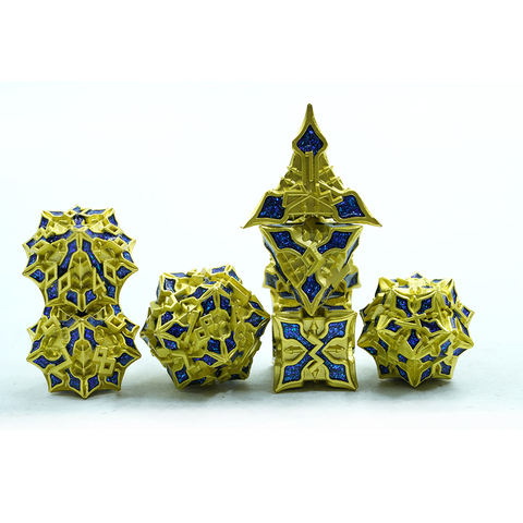 7Pcs Polyhedral Dice Set Leaf Shaped Blue