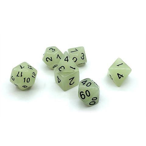 Glowing Polyhedral DnD Dice 16mm Acrylic Resin